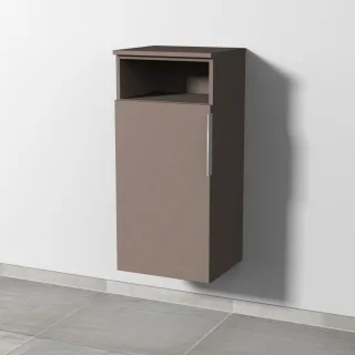 Sanipa 3way Mittelschrank mit 1 Tür und 1 offenem Fach, Taupe-Matt, UP1341T UP1341T