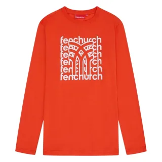 Fenchurch - "Jones" T-Shirt für Herren/Damen Unisex, Langärmlig (Dunkel Orange)