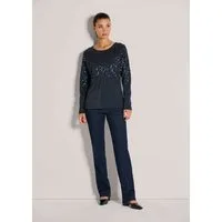 MADELEINE Langarmshirt Glitzeroberteil mit funkelnden Details Eleganter Damensweater mit Pailletten und Glanzgarn, Langarm