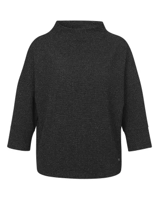 Frapp - Sweatshirt Kelchkragen 3/4 Arm black - Gr. - 52