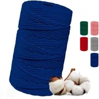 FadenWelt Makramee Garn 3mm x 100m, Baumwollgarn für DIY Handwerk Bastelgarn, 100,00 m (Baumwollschnur für Stricken, Baumwollseil für Wandbehänge und Pflanzen Aufhänger)