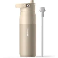 BRITA Trinkflasche BRITA LARQ Essential Trinkflasche (680ml) mit Strohhalm, Edelstahl Wasserflasche mit doppelwandiger Isolation - hält 24h kalt