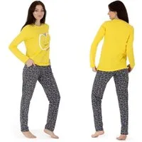 LOREZA Schlafanzug Schlafanzug Pyjama langarm- Apple - Bunt (Set, 2 tlg)
