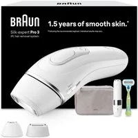 Braun Elektrorasierer Pro 3 PL3136, Dauerhafte Haarentfernung, 4 Aufsätze, Inkl. Etui