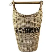 Home4Living Toilettenpapierhalter Klopapierhalter Bad Aufbewahrungskorb aus Rattan WC Rollen, dekorativ