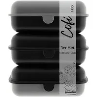 COFI 1453 Lunchbox Brotdosen 3er-Set Frühstücksbox spülmaschinenfest, stapelbar, 1000 ml, Kunststoff, (3-tlg., 3er Set), Made in Germany