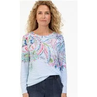 bianca Langarmshirt DAMI in Ringeloptik mit platziertem Paisley-Print