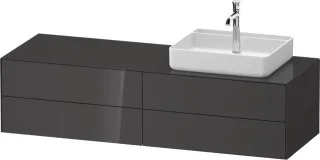 Duravit White Tulip Konsolenwaschtischunterbau wandhängend Graphit Hochglanz 1300x550x408 mm - WT486 WT4867RH1H10000
