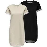 JDY Jerseykleid (Set) T-Shirt_Kleid für einen eleganten oder lässigen Look im 2er Sparpack