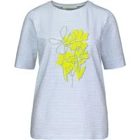 bianca Print-Shirt DINIA im Ringel-Look mit Frontmotiv und Kordeldetail