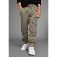 DELMAO Cargohose in bequemer Schlupfform, mit Logo-Stickerei