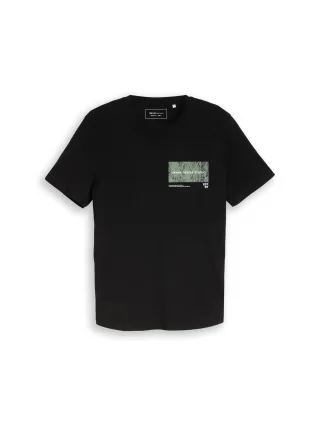 Denim Tom Tailor - T-Shirt mit Print black - Gr. - XL