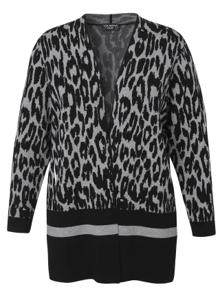 VIA APPIA DUE - Jacke offen 1/1 Arm Jacquard schwarz/grau melange - Gr. - 52