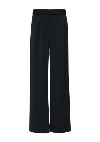 comma - Wide-Leg-Hose mit Bindeband blau - Gr. - 34