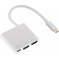 Hama USB-C USB-Hub 1:3 + HDMI auf USB Adapter USB-Kabel, SuperSpeed USB Type-C 3.1 HDMI-Ausgang Thunderbolt 3