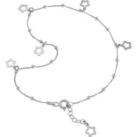 SilberDream Fußkette mit Anhänger SilberDream Fußkette silber für Damen 925, Damen Fußkette Blümchen aus 925 Sterling Silber, Farbe: silber