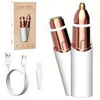 inschimmer Gesichtsepilierer Augenbrauen-Gesichtstrimmer 2 in 1 mit LED-Licht Wiederaufladbare