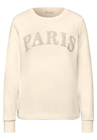 Street One - Sweatshirt mit Wording soft beige - Gr. - 38