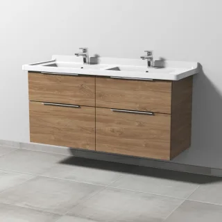 Sanipa 3way Waschtischunterbau zu Duravit Starck 3 Waschtisch mit 4 Auszügen, Eiche-Kansas UM71359