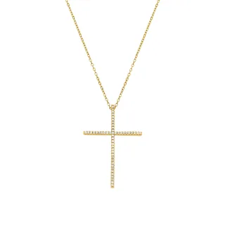 Luxenter-Halskette mit glänzenden Zirkonia in 18K Gold - Saisa