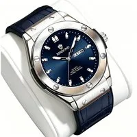 ibettertec Quarzuhr Armbanduhr, Herrenuhr, Datum, Neo-Display, Edelstahlarmband, (Packung, 3Bar Wasserdicht, ür Liebhaber Herrenuhren, Dual-Kalender mit), ultifunktionsuhr Armbanduhr