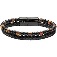 Bruno Banani Lederarmband Schmuck, mit Tigerauge (synth)