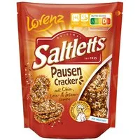 LORENZ Knabberei, Lorenz Saltletts Pausen Cracker Vollkorn knuspriges Laugengebäck 100g