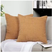 TAN.TOMI Kissenbezüge Kord Uni 2er Set Kissenbezug flauschig körnig Farbverlauf, Für Zierkissen Dekokissen Sofakissen Couchkissen vielen Farben