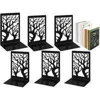 TUWENA Buchstütze 3 Paar Buchstütze, Buchstützen Metall Bücherhalter mit Rutschfester (6 St), 6 Stück Bücherregale Bücherstopper für Schule,Büro,Zuhause, Bibliothek