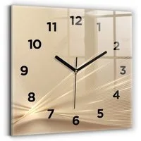 Tulup Wanduhr Rechteckige Glasuhr Abstrakte Helle Glamur-Uhr aus Gehärtetem Glas