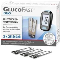 GLUCOFAST Blutzucker-Teststreifen DUO, 50 Diabetes Teststreifen, 50-tlg., Für das Glucofast DUO Blutzucker Messgerät