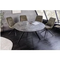 riess-ambiente Esstisch ATELIER 100cm grau/schwarz-Beton-Design, Metallbeine, rund, 2 Personen (Einzelartikel, 1-St), moderner Tisch - ideal für Küche, Esszimmer, Wohnzimmer und Büro