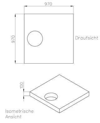 Neuesbad Wannenträger für Hoesch Sola 100x100x3 SD 26125