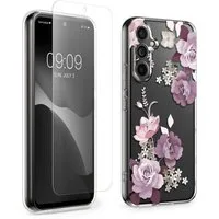 kwmobile Handyhülle Hülle für Samsung Galaxy A54 5G Handyhülle - Silikon, Case mit Schutzfolie Blumenblüten und Rosen Design