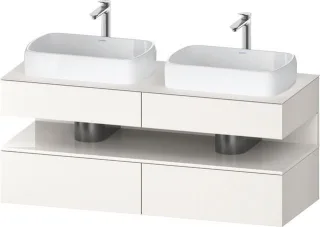 Duravit Qatego Konsolenwaschtischunterbau wandhängend Weiß Supermatt 1400x550x600 mm - QA47670228400 QA4767022840010