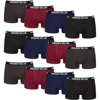 Vincenzo Bellini Boxershorts aus Baumwolle - 3 Farbvarianten - Herren Unterhose (Männer Unterwäsche Spar-Set, 12-St., 12er Pack) Doppelt genäht - Ergonomisch & Langlebig - ohne kratzenden Zettel
