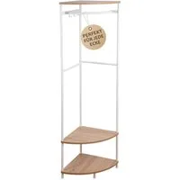 ONVAYA Eckregal mit Kleiderstange - Freistehende Garderobe -Flurgarderobe