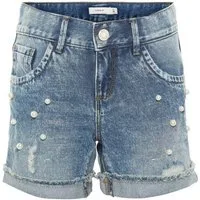 Name It Jeansshorts Name It Mädchen Jeansshorts verziert mit Perlen 110