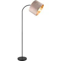 TRIO Leuchten LED Bogenlampe, Dimmfunktion, LED wechselbar, Warmweiß, gebogen-e Designklassiker Bogen-stehlampe für Ecke Samt Beige H: 156cm