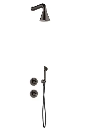 JEE-O cone 02 Wand-Duschkombination mit Thermostat und Umsteller, gun metal, 900-6426 900-6426