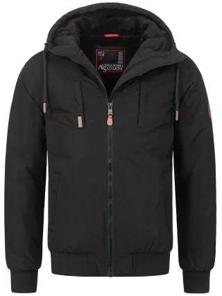 Alessandro Salvarini Herren Winterjacke AS-320 mit Teddyfell-Innenfutter & Kapuze – warm & stylisch