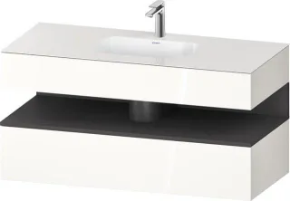 Duravit Qatego Einbauwaschtisch mit Konsolenwaschtischunterbau Weiß Hochglanz 1200x550x600 mm - QA47 QA4787049220000