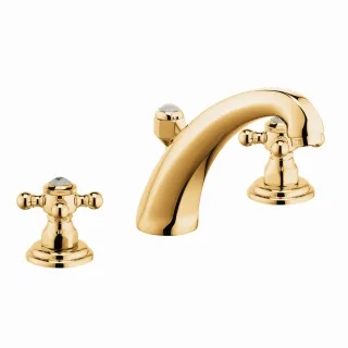 Kludi Waschtischarmatur Adlon Ablaufgarnitur Ausl.140mm Dreiloch gold 510434520