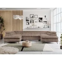 MKS MÖBEL Ecksofa PETER U, Set, Ecksofa U-Form, Wellenfedern, HR35-Schaum, form, Sofa big XXL, Bettkasten, Bettfunktion, Einstellbare Kopfstützen