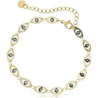 Made by Nami Edelstahlarmband Gold mit Nazar Boncuk Anhängern Perlenarmband aus Chirurg. Edelstahl, 17 + 4 cm Hypoallergen Wasserfester Schmuck Gold Boho Schmuck Damen