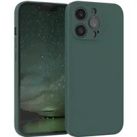 EAZY CASE Handyhülle für Apple iPhone 13 Pro Hülle Silikon 6,1 Zoll, Silikon Schutzhülle mit Kameraschutz kratzfest bumper Grün / Nachtgrün