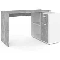 FMD Eckschreibtisch AUGSBURG, Schreibtisch/ Sideboard m. Stauraum, beids. montierb., 117 oder 148 cm