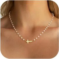 LuxusKollektion Kreuzkette Kreuz Kette Gold 14K Vergoldet Damen Layered Choker Halskette Frauen