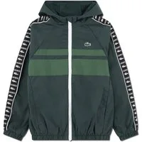 Lacoste Steppjacke Lacoste Kids Jacke grün mit Kapuze leicht, mit Logostreifen