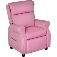 HOMCOM Sessel Kindercouch Kindersessel Stuhl Liegesofa verstellbar Rosa (Kindercouch, 1-St., Kindersessel), Rosa 58 x 53 x 70 cm